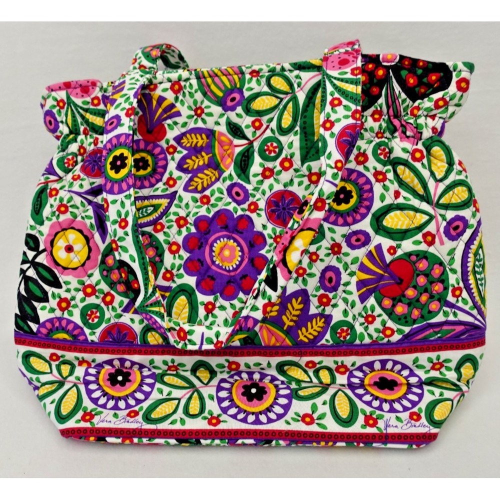 Vera Bradley "Viva La Vera" Floral Print Alice Kiss Lock Handbag Purse NEW